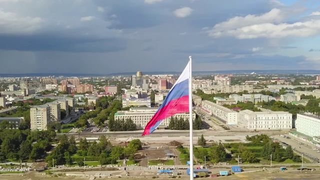 Торжественная церемония открытия 75-метрового флагштока в Благовещенске смотреть онлайн