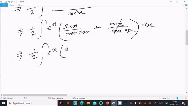 Integrate eˣ √(1 + sin2x) / (1 + cos2x) dx смотреть онлайн