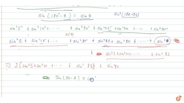 `sin^(2)5 + sin^(2)10 +sin^(2)15 +... +sin^(2) 180 = ` смотреть онлайн