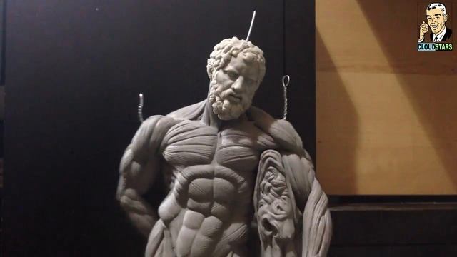 How to Sculpt Ecorche Hercules - Part 75 Sculpting the bearded head смотреть онлайн