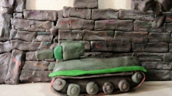 железный монстр кв-6- мультики про танки из пластилина