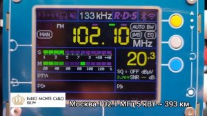 Радио Monte Carlo Москва 102.1 мгц 5 кВт ~ 393 км.