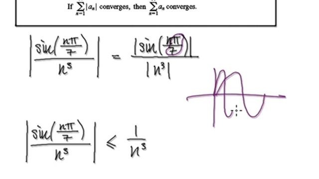 Video 2678 - Convergence test for series - sin(n(pi)/7)/n^3 - Practice смотреть онлайн