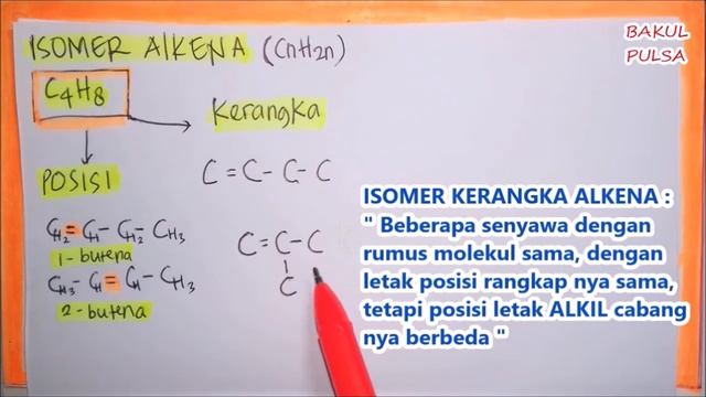 part 2 ISOMER ALKENA kerangka cabang senyawa hidrokarbon ikatan rangkap | KIMIA 11 BAKUL PULSA смотреть онлайн