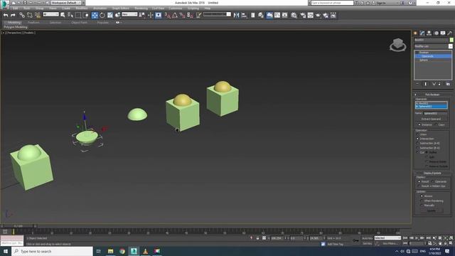 3ds Max Basic Modeling Boolean Operation { Union, Intersect, Subtract, Merge } смотреть онлайн