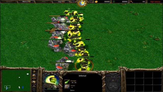 Warcraft 3 - Mountain Giants VS Infernal (Fully Upgraded) смотреть онлайн