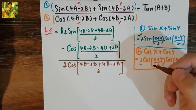 คณิต ม.5 ตรีโกณ [Sin(4A-2B) + Sin(4B-2A)] / [Cos(4A-2B) + Cos(4B-2A)] = Tan(A+B) Trigonometry#MathS смотреть онлайн