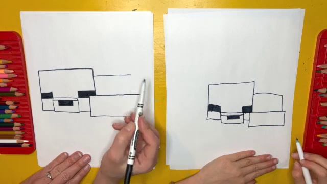 DRAW And COLOR And MINECRAFT Fox