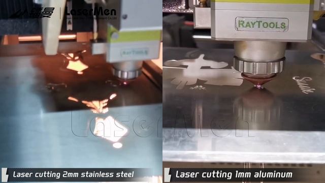 LM-6080 fiber laser cutting stainless steel and aluminum#lasermen #lasercuttingmachine смотреть онлайн