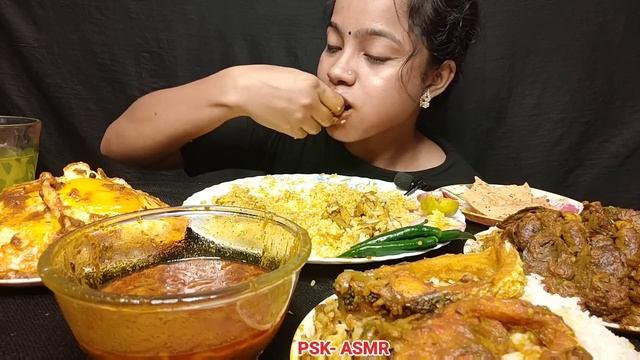 ASMR: EATING SPICY CHICKEN CURRY,MUTTON CURRY,EGG CURRY,FISH CURRY,LIVER CURRY *EATING VIDEOS 😋