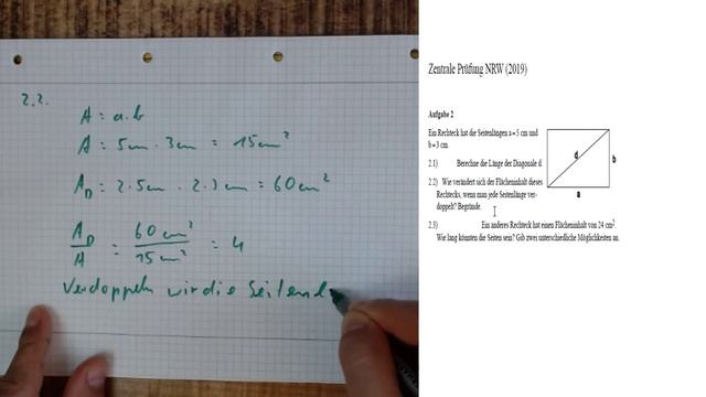 MSA Mathematik  NRW 2019 Teil 1 Aufg. 2