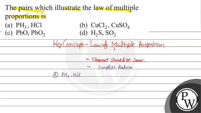 The pairs which illustrate the law of multiple proportions is
(a) \... смотреть онлайн