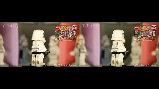 'Storm Trooper' Lego Starwars Minifigures75078 3D (SBS, VR glasses, Google Cardboard) смотреть онлайн