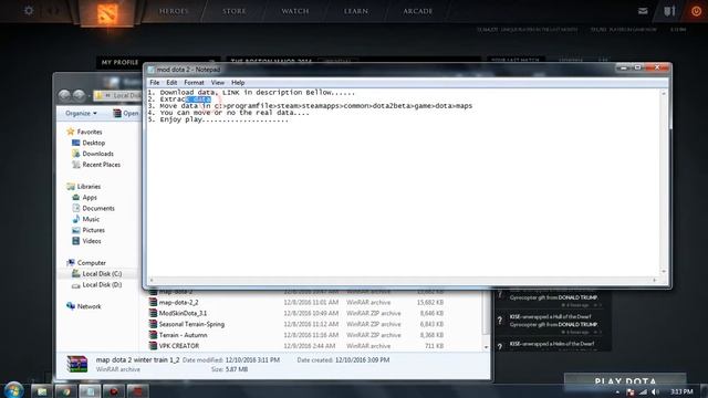 Dota 2 - How to use mod skins terrrain winter 1 tutorial смотреть онлайн