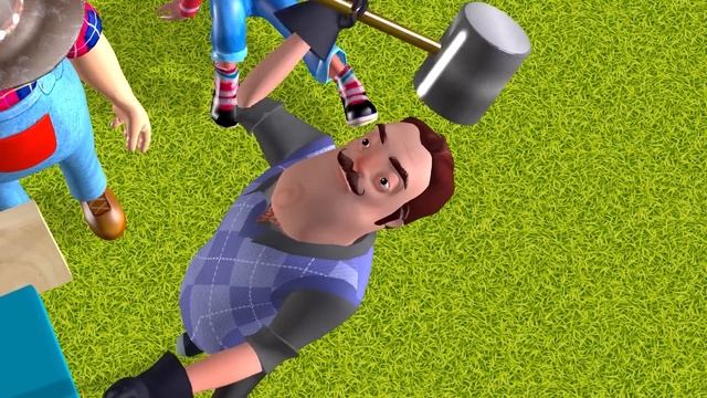 Scary Teacher 3D vs BanBan Red and 3 Neighbor Play Dizzying Spin Game vs Kick Ball in Miss T's Hous смотреть онлайн