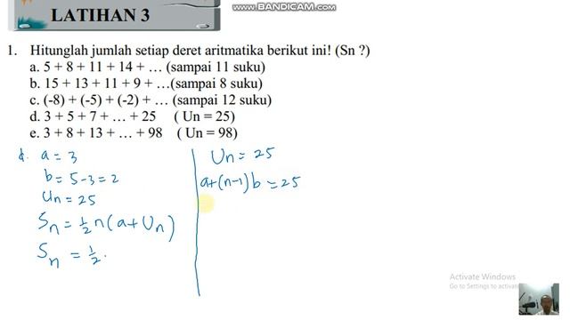 Latihan 3 deret aritmatika nomor 1 d смотреть онлайн