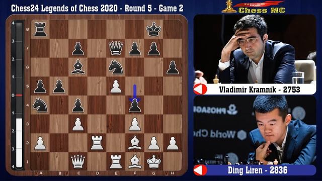 Vladimir Kramnik vs Ding Liren, Chess24 Legends of Chess 2020 - Round 5 смотреть онлайн
