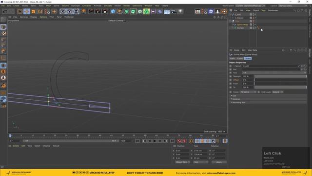Deformation Text With Spline Wrap - Cinema 4D Tutorial смотреть онлайн