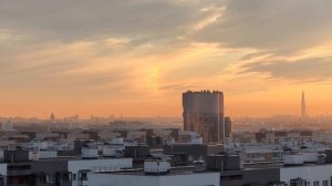 Эффект «Гало» возник в небе над Санкт-Петербургом на закате дня 13 июля 2024 года