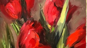 Нарисовать тюльпаны маслом / мастихином / для начинающих / Художник Анна Маратканова