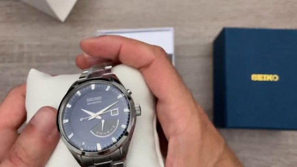Seiko Kinetic Blue Dial Stainless Steel Men’s Watch SRN047P1 (Unboxing) @UnboxWatches