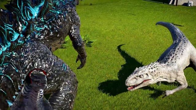 GODZILLA VS INDOMINUS REX IN JURASSIC WORLD!! - Jurassic World Evolution (ゴジラ 2021 MOD) смотреть онлайн