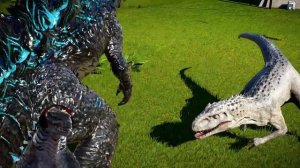 GODZILLA VS INDOMINUS REX IN JURASSIC WORLD!! - Jurassic World Evolution (ゴジラ 2021 MOD)