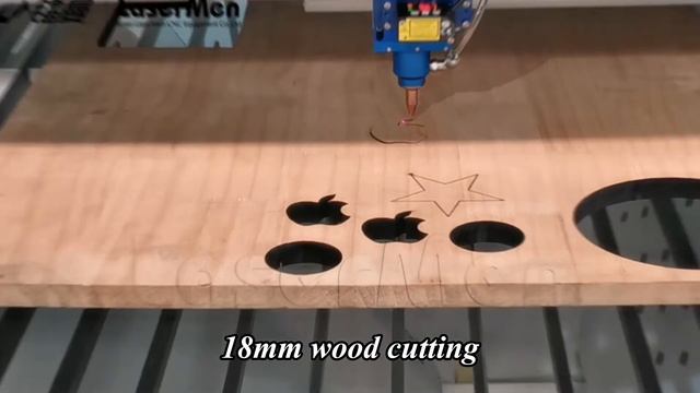 600w CO2 laser cutting machine for 18mm wood and 10mm mdf cutting смотреть онлайн