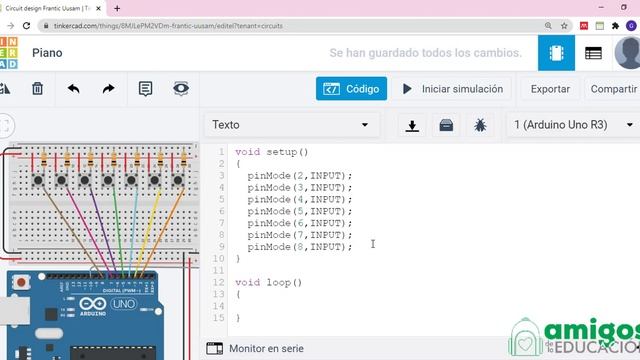 Instrumento Musical con Arduino en Tinkercad por Gabriela Segovia - Amigos de la Educación смотреть онлайн