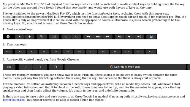 Apple: MacBook Pro with Touch Bar; switch between F keys, app controls and control strip? смотреть онлайн