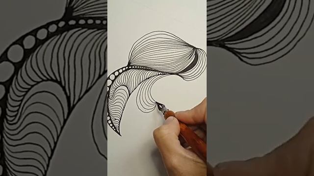 Абстракция из тонких линий. Картина тушью. смотреть онлайн