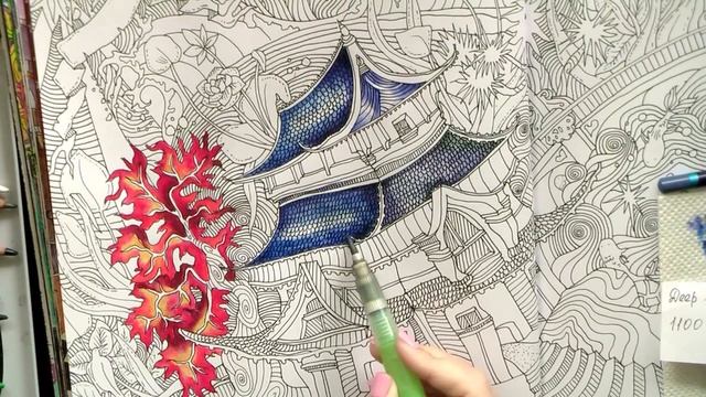 Coloring book "Magical Journey' Matsumoto Part 1 / Derwent Inktense pencils смотреть онлайн
