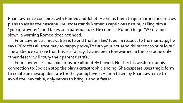 Friar Lawrence Quick Character Analysis смотреть онлайн