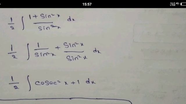 Integration 1+sin^2x/1-cos2x dX = смотреть онлайн