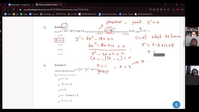510. XI IPA 2 SMA Kolese Gonzaga, Latihan soal aplikasi turunan part 2. смотреть онлайн