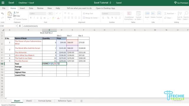 Excel Formulas For Sum Average Max And Min- 2020 смотреть онлайн