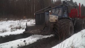 ФОРВАРДЕР Т-150К ЛЕСНИК. ПРОХОДИМОСТЬ. ТАЩИМ ТРЕЛЕВОЧНИК