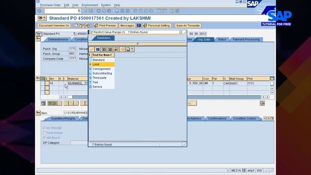 SAP Material Management | Procurement | Framework Order | SAP MM | SAP Tutorial For Free | SAP ERP