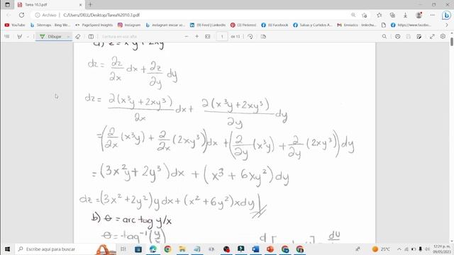 Diferencial total de: z=x^3 y+2xy^3 y Ø=ArcTan (y /x) смотреть онлайн