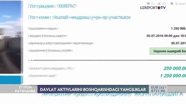 Davlat Aktivlari Boshqaruvidagi Yangiliklar