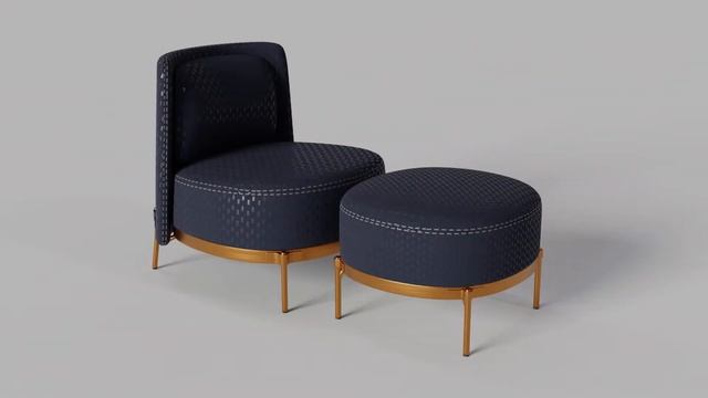 Minotti Tape Armchair & FootStool