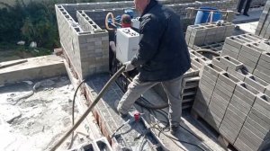 Заливка пенобетона в несъемную опалубку