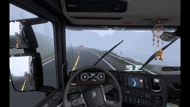 Stavanger to Oslo - 50t - Scania S770 - Hard oversize load in heavy rain and fog - Euro Truck 2 смотреть онлайн