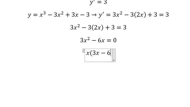 Calculus Help Find the tangent line of y=x^3-3x^2+3x-3 and the tangent line is parallel with 3x-y=1 смотреть онлайн
