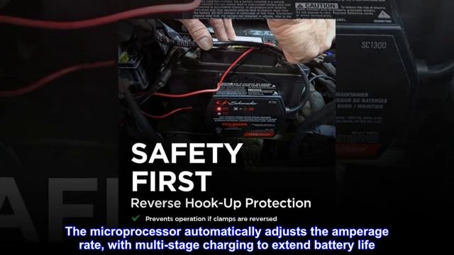 Schumacher SC1300 Fully Automatic Direct-Mount Under-the-Hood Battery Charger/Maintainer with Batte смотреть онлайн