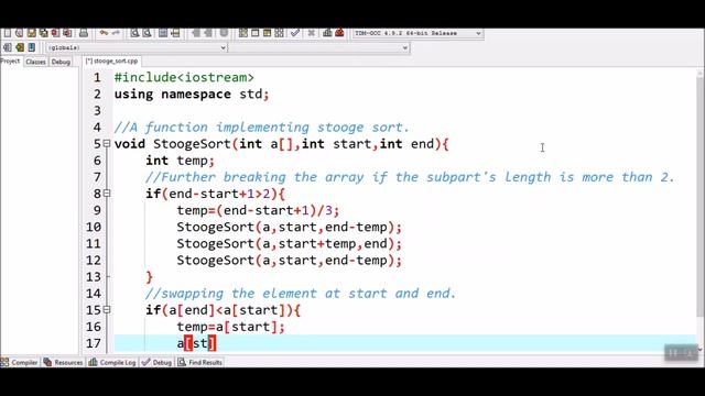 How to Implement Stooge Sort in c++ смотреть онлайн