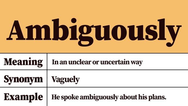 Ambiguously Meaning and Definition смотреть онлайн