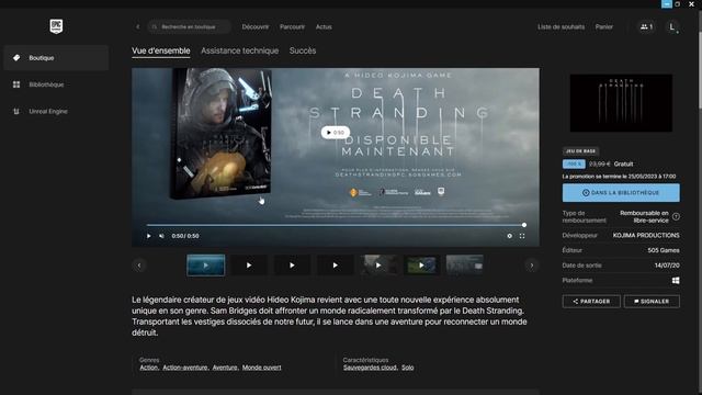 [Bon plan gratuit] Death Stranding Gratuit sur l'EGS смотреть онлайн