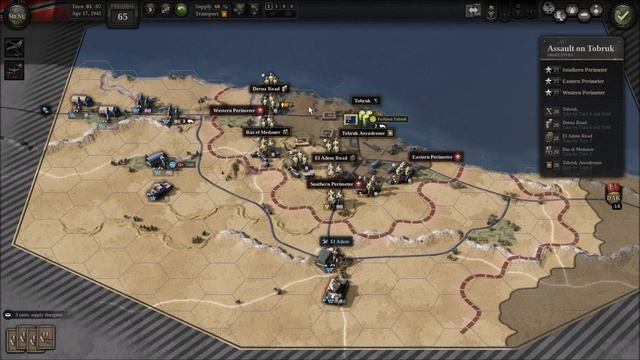 Unity of Command II / Desert Fox (hard) #5 - M2-2(F) "Assault on Tobruk" смотреть онлайн