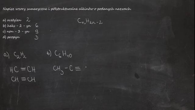 Napisz wzory sumaryczne i półstrukturalne alkinów o podanych nazwach. a) acetylen b) heks - 2 - yn смотреть онлайн